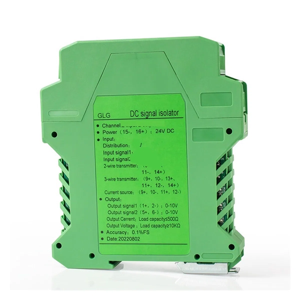 Transmisor de señal analógica 0-5 V CA 220 V 4-20 mA 0-20 mA 0-10 V 1-5 V 1 entrada 2 salidas(0-10V to 1-5V)