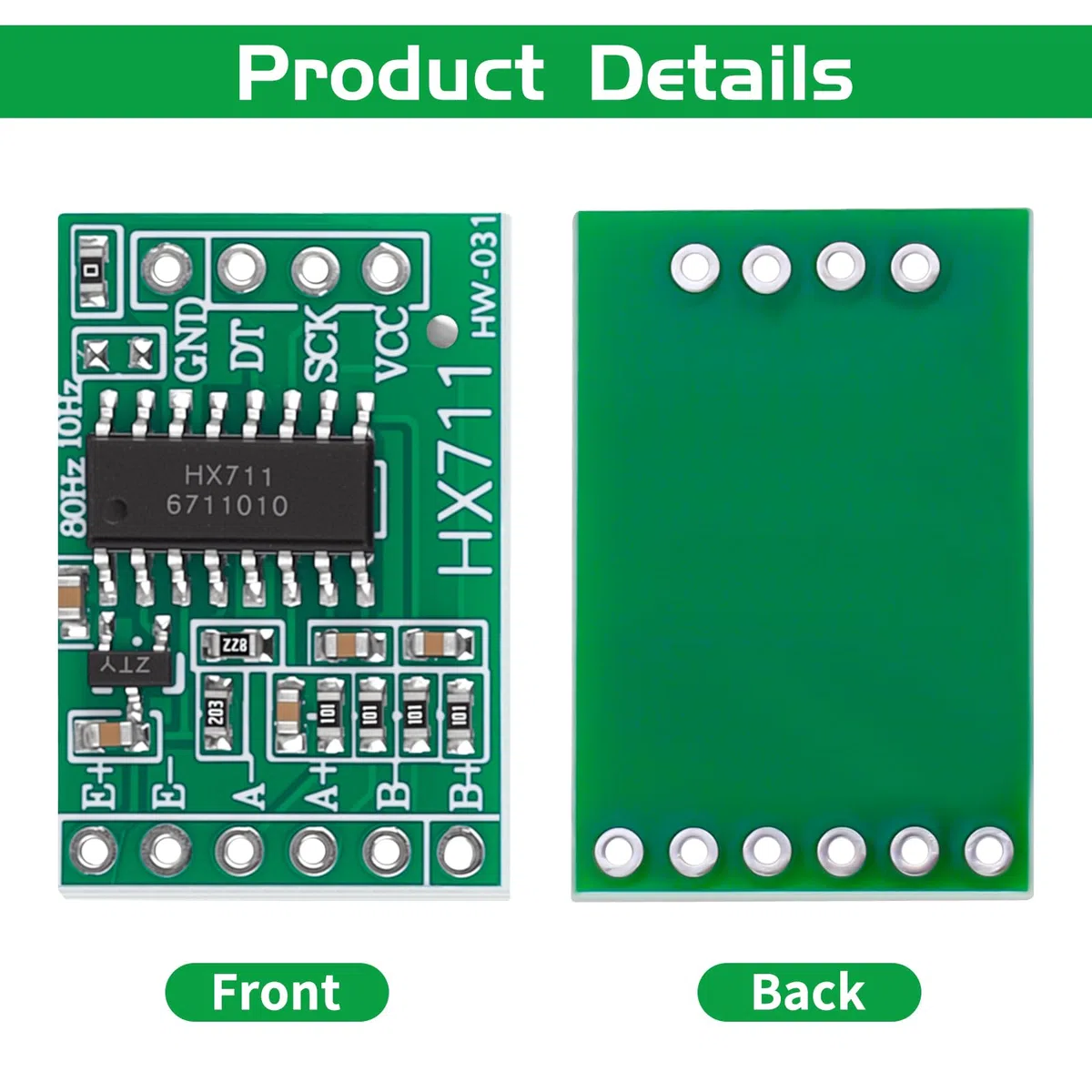 YEFLUT HX711 - Amplificador de celda de carga de 24 bits ADC de doble canal con cable Du-pont para Arduino Raspberry Pi (8 unidades)